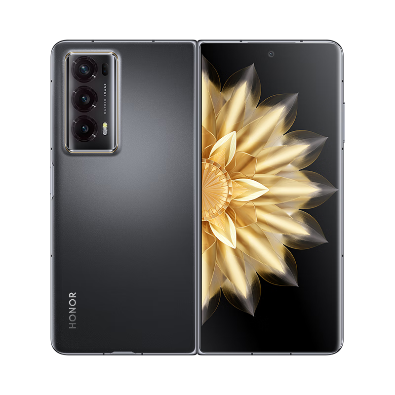 荣耀Magic V2 16GB+256GB 绒黑色 9.9mm超轻薄 第二代纳米微晶玻璃外屏 5000mAh青海湖电池 荣耀鲁班钛金铰链 调光护眼屏 第二代骁龙8领先版 5G手机
