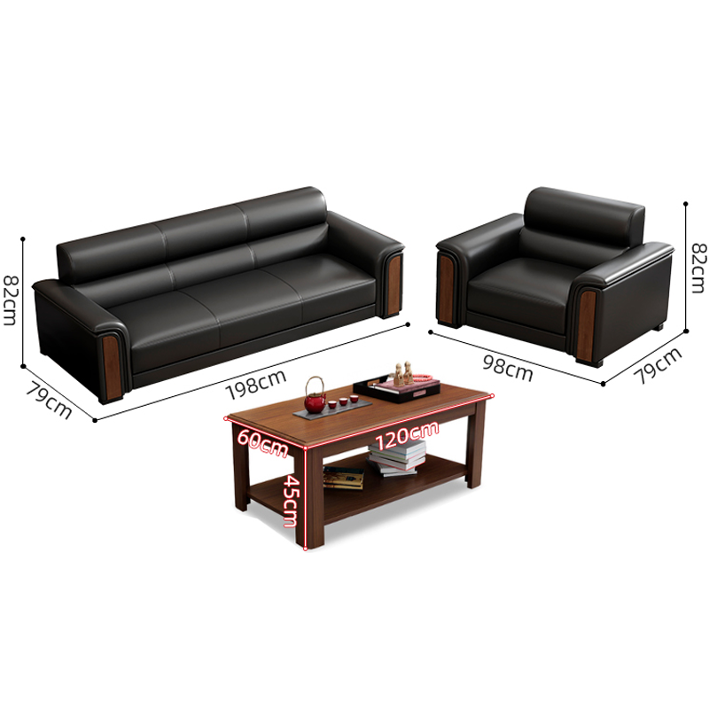 豫龙都 办公沙发 3+1+茶几 套高清大图