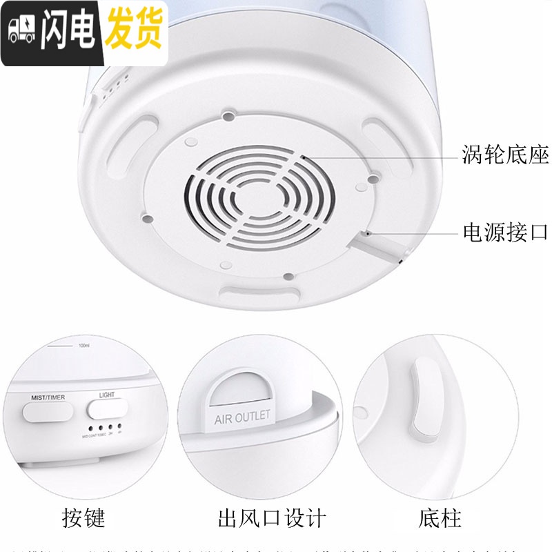 三维工匠遥控精油香薰灯办公插电喷雾超声波香薰机加湿器室内家用香炉香薰灯炉/器具高清大图