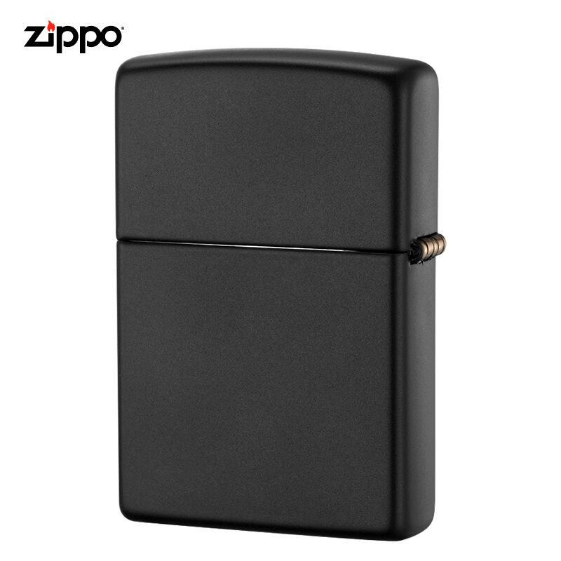美国ZIPPO打火机 芝宝 防风打火机 218ZL 黑哑漆商标-哑漆 彩印