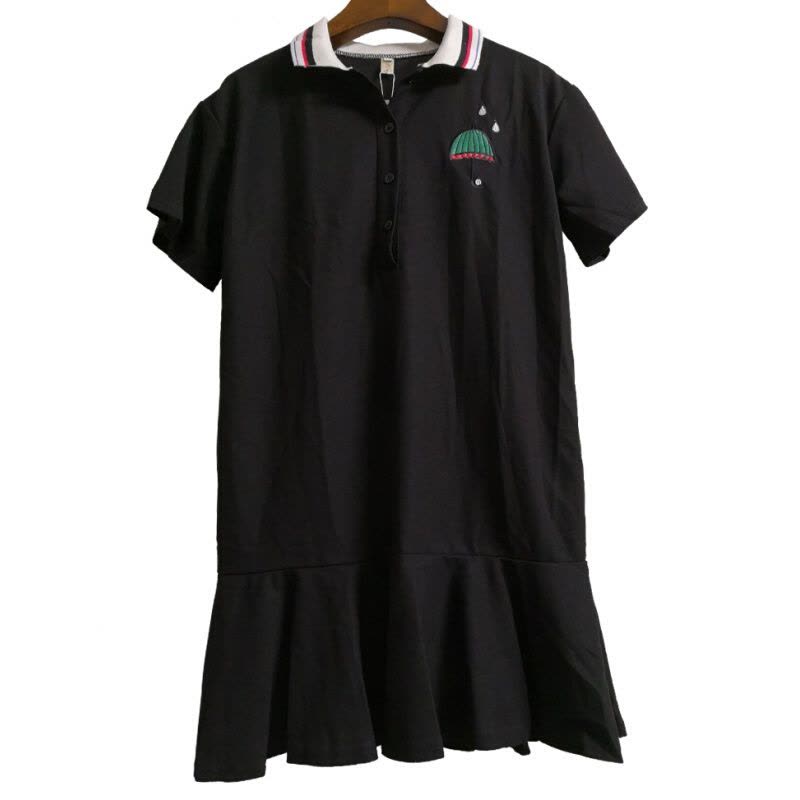 迪鲁奥(DILUAO)!中长款POLO领T恤女短袖夏装孕妇装ins洋气鱼尾裙可哺乳上衣图片