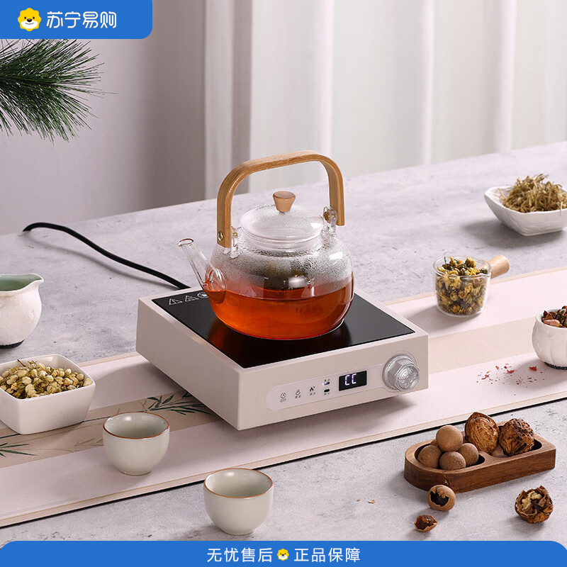 尚朋堂便携式电陶炉烧水养生围炉花茶煮茶器 SPT-DT12D-E209 燕麦白