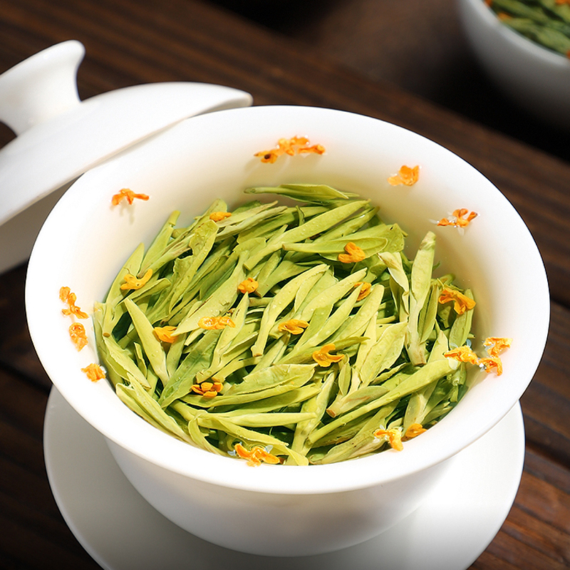 2025新茶龙井茶明前桂花龙井茶特选杭州龙井茶桂花绿茶罐装500g