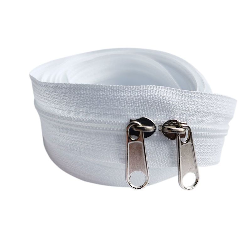 被套拉链115米白色3号尼龙双头闭尾床单被罩上的长拉链拉锁配件白色1