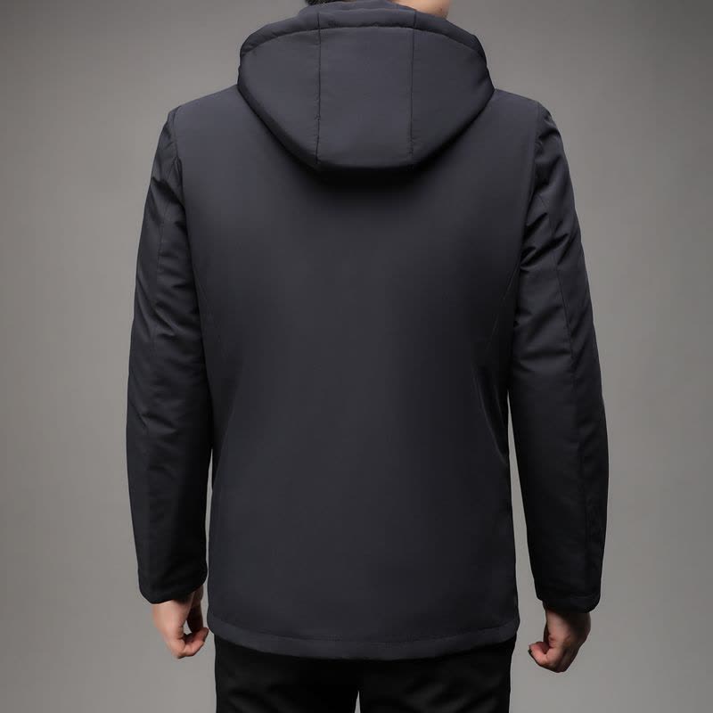 冬装羽绒服男2024新款中青年保暖冬装连帽短款学生防寒服外套不漏绒冬季90白鸭绒羽绒服男士可脱卸帽保暖加厚外套图片