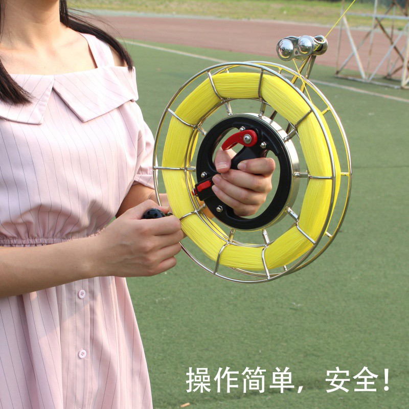 潍坊不锈钢手握刹车风筝轮 建鹏风筝线轮线盘手握轮 初学者创意 三维工匠 仅φ28手握刹车大万向轮不带线高清大图