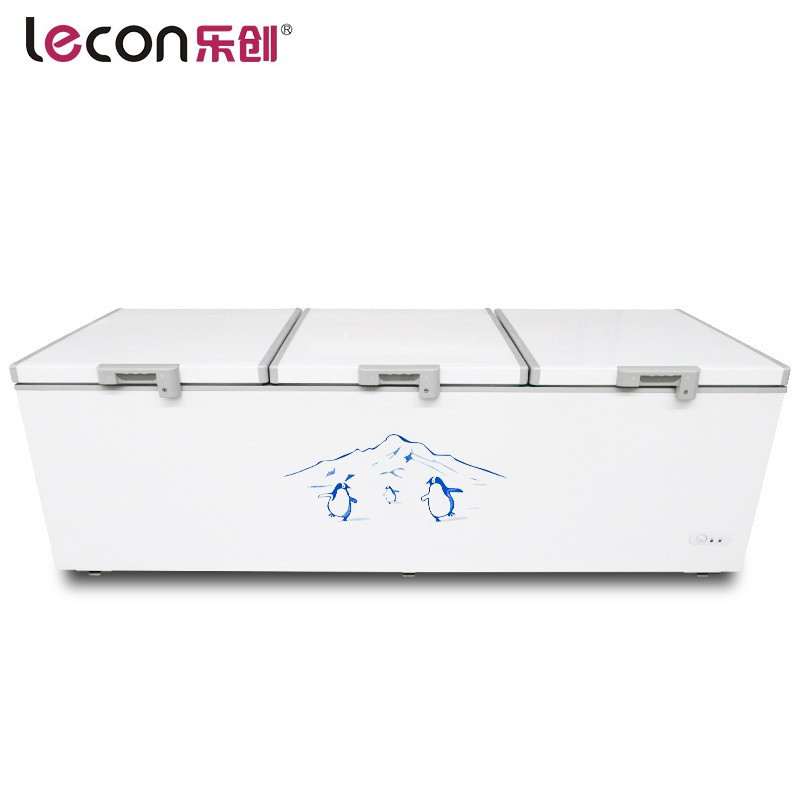 lecon/乐创洋博 1580升卧式冷柜 单温双门冰柜冷冻柜冷藏柜商用家用冰柜 中小商场专用 低能耗