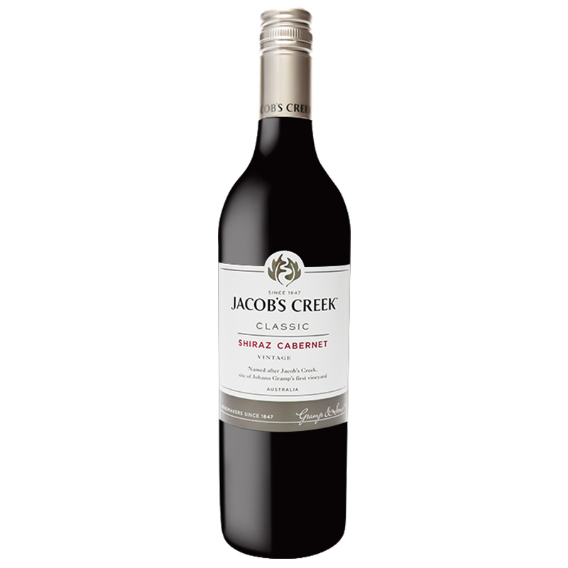 杰卡斯(Jacob’s Creek)经典系列西拉赤霞珠干红葡萄酒750ML 红酒 澳大利亚进口