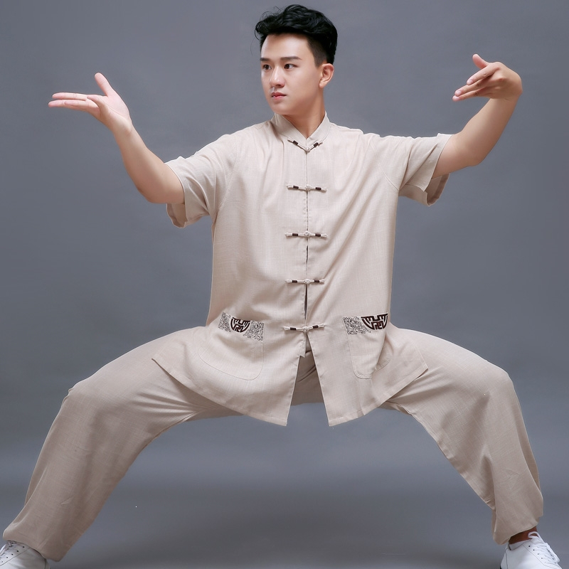 太极服夏季短袖古达太极拳服男女薄款透气练功服中老年团队表演服