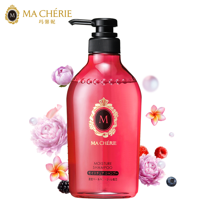 资生堂 玛馨妮(MA CHERIE)花语蜜润 洗发露(滋养丝滑)450ml(日本进口无硅油洗发水)