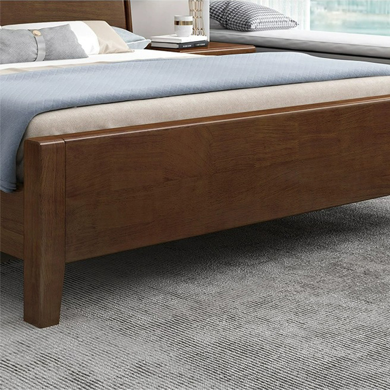 臻远ZY4022911实木床1.8米床含一个床头柜 胡桃色高清大图