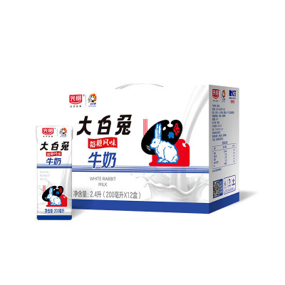 光明大白兔奶糖风味牛奶 200ml*12盒