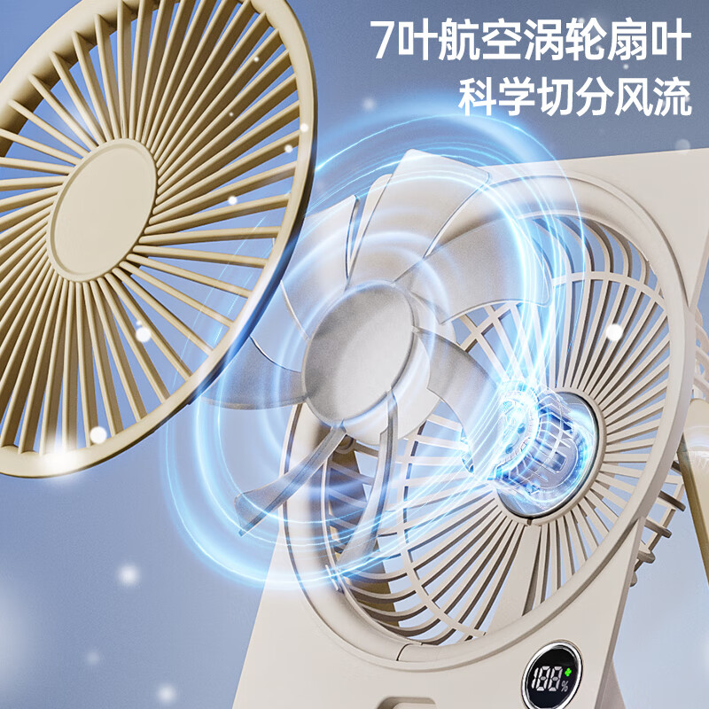 笨笨马BENBENMA风托邦-折叠桌面静音风扇 BF16米白色高清大图