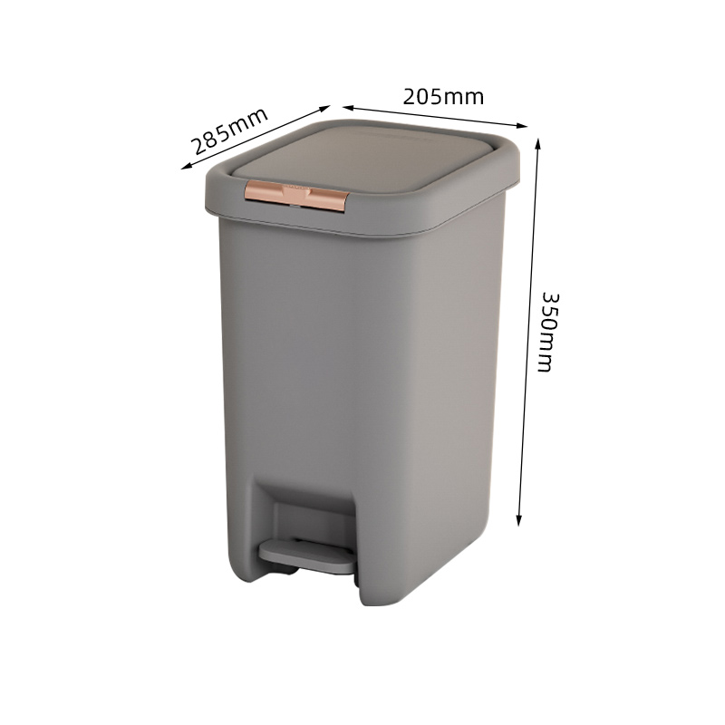 臻远 ZY5090118手按脚踩两用垃圾桶 送1卷垃圾袋 15L 灰黑色高清大图