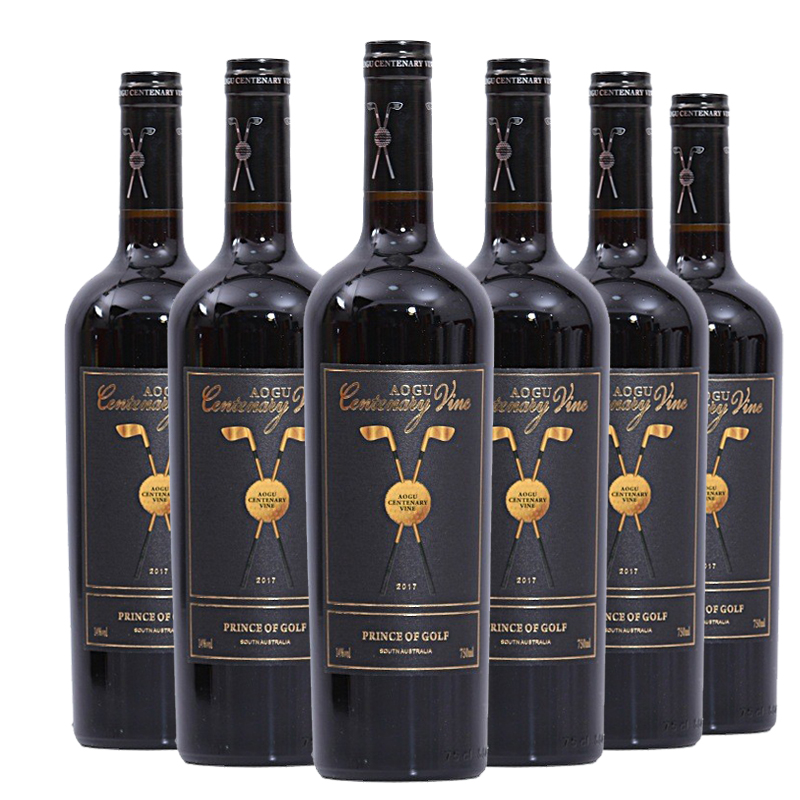 澳大利亚原瓶进口澳谷百岁藤14度高尔夫王子干红葡萄酒750ml*6瓶整箱