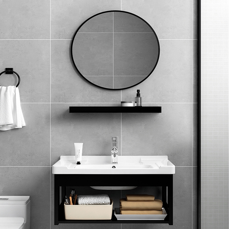 邦可臣陶瓷挂墙式阳台洗手盆柜组合壁挂洗脸盆家用小户型卫生间洗手面