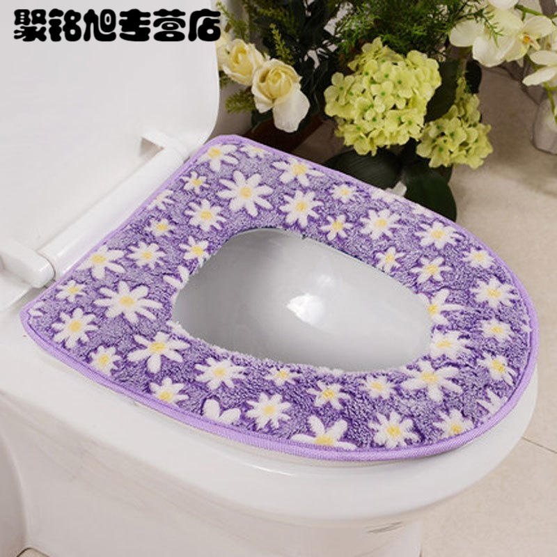 圆点印花外套式马桶套坐便垫马桶垫 防水坐便套马桶圈坐垫马桶套座便器垫 糖果色生活日用简约马桶垫浴室用品