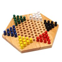 [苏宁自营]木制六角跳跳棋 儿童益智 桌面游戏棋 木制