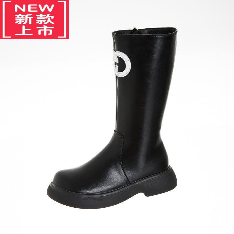 可莉允C家洋气小香风靴儿童靴女童欧版高筒中长靴长筒马丁加绒靴子图片