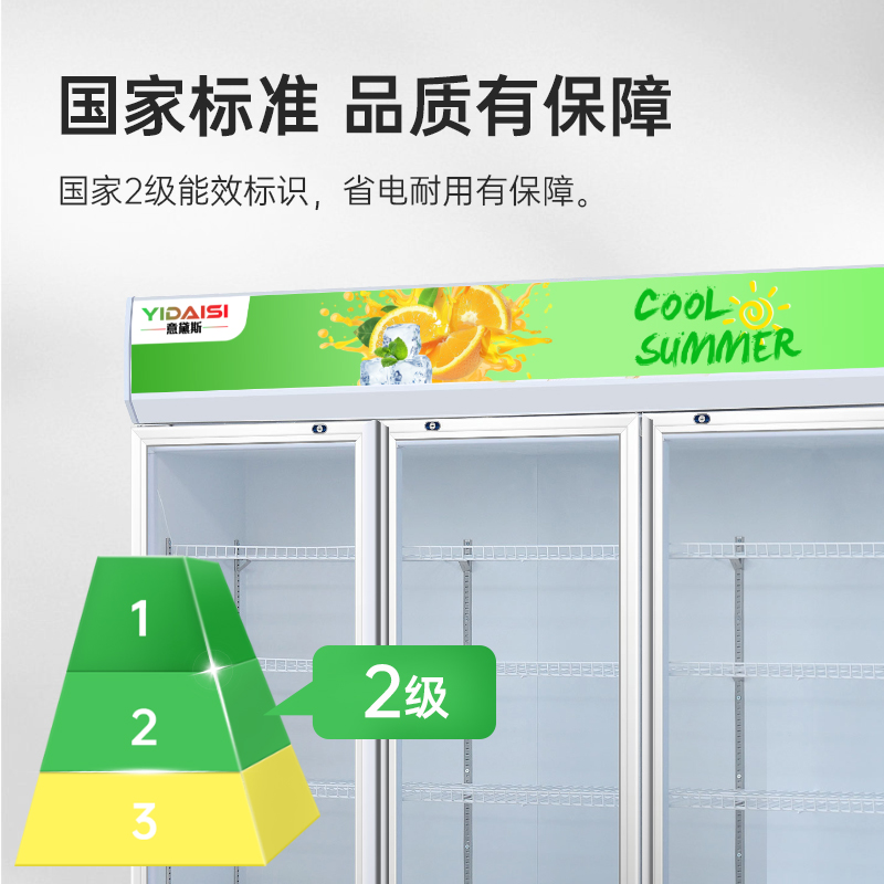 意黛斯(YIDAISI)展示柜冷藏饮料柜商用冰箱立式保鲜柜便利店超市冰柜啤酒冷饮柜 三门款YDS-JSG-1800高清大图