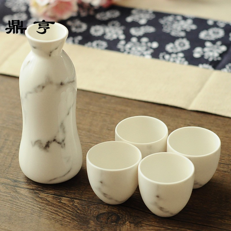鼎亨烈酒杯酒具套装中式水墨风清酒酒具陶瓷白酒杯黄酒杯酒壶酒器