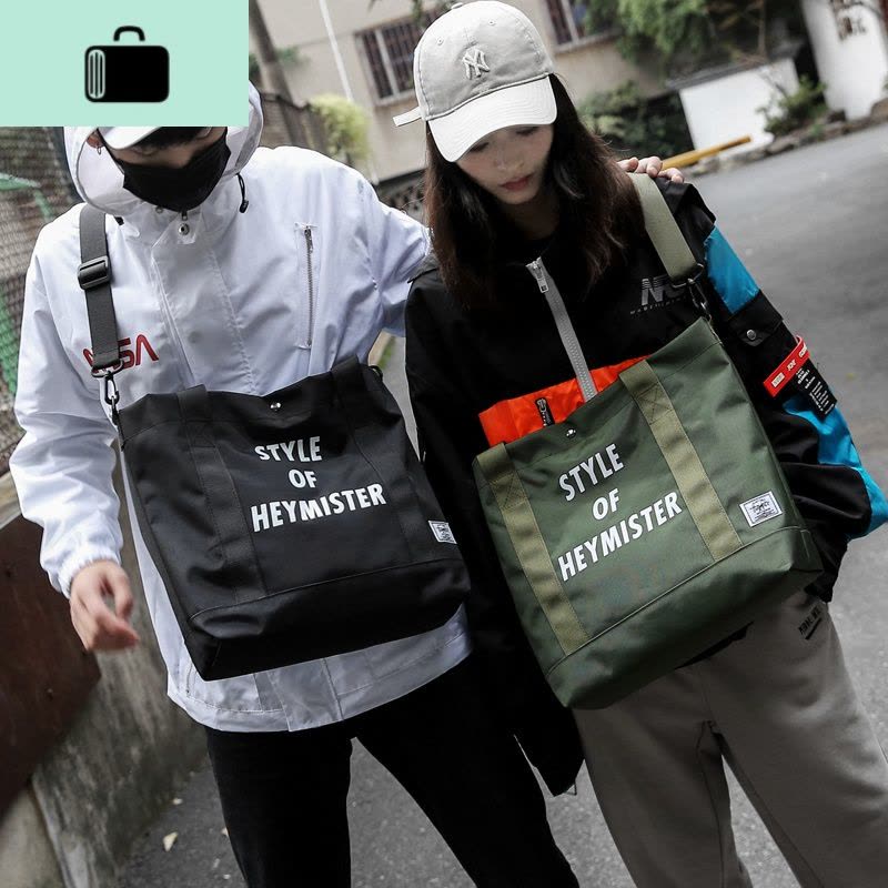 ins超火包潮牌男单肩斜挎包女韩版帆布休闲购物袋手提包大容量NEW LAKE男士手提包图片