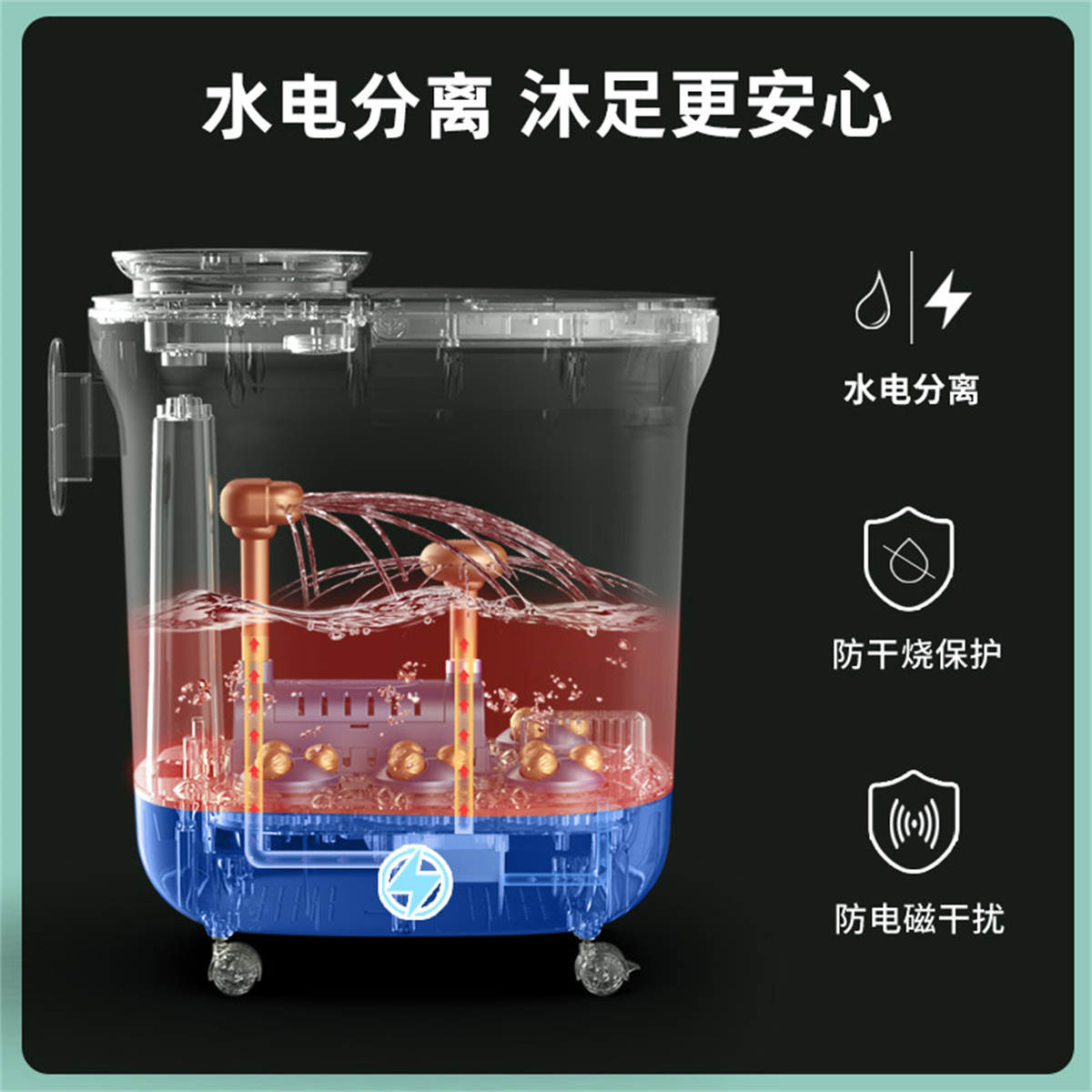 康佳泡脚桶小型全自动加热恒温足浴盆智能洗脚盆电动按摩家用沐足高清大图