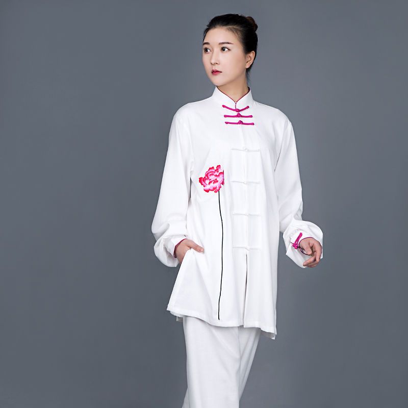 服女春秋新款弹力棉刺绣拳服中国风练功服男