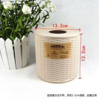 新陵SINLE纸巾盒客厅纸巾抽卷纸筒圆形抽纸盒2125塑料圆型抽纸盒仿藤编颜色随机