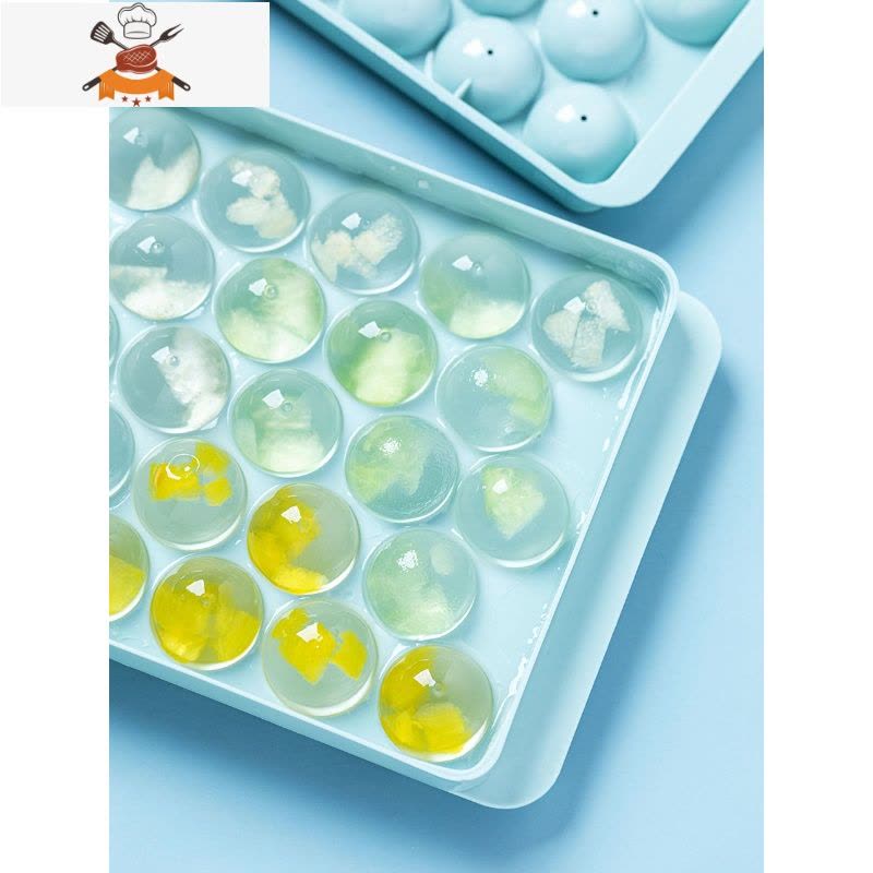 创意自制冰盒子冻冰块花花果冻模具家用做威士忌冰球冰箱制冰格 敬平 蓝色24连冰格图片