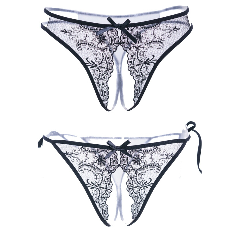 内裤蕾丝低腰辣丁丁字裤露骚全透明开档免脱t松紧款8013斤2尺4腰围内
