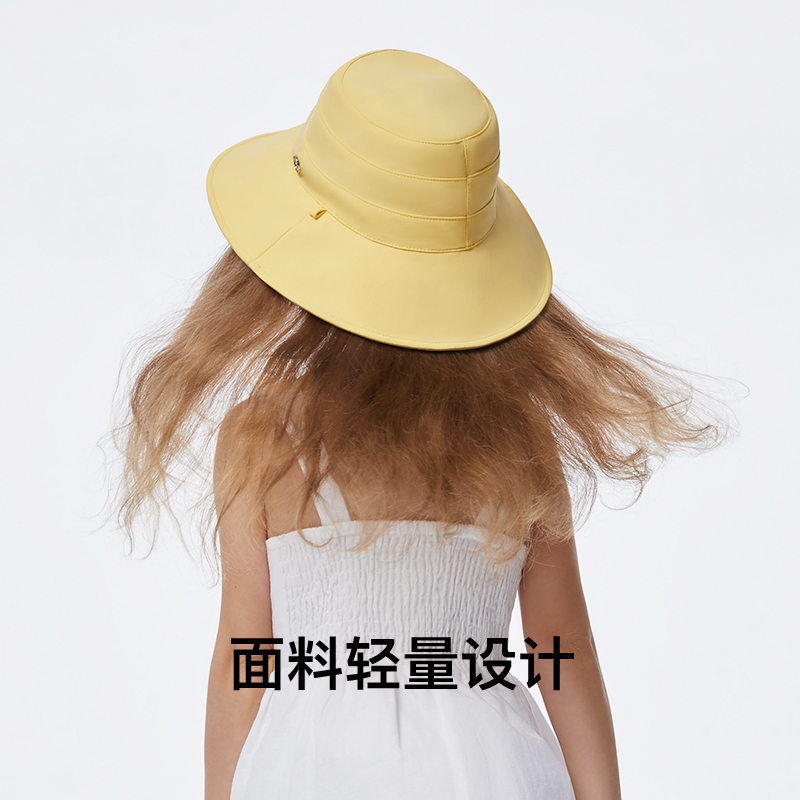 蕉下 遮阳帽儿童 防晒防紫外线 百搭双面渔夫帽 可折叠防晒帽 亲子双面渔夫帽-暖阳黄 均码