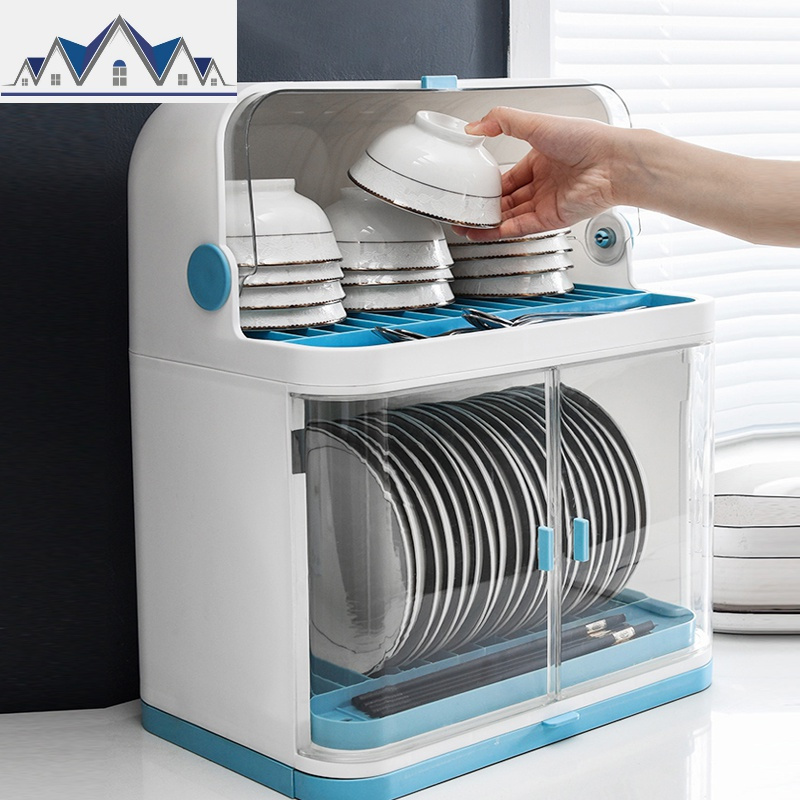 水置物架碗筷滤水架子厨房带盖碗碟厨具多功能抽屉式台面收纳柜三维