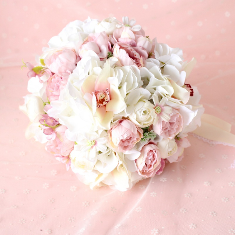米魁结婚用品韩式新娘仿真手捧花欧式伴娘森系捧花婚礼花束玫瑰牡丹花白色报价 参数 图片 视频 怎么样 问答 苏宁易购