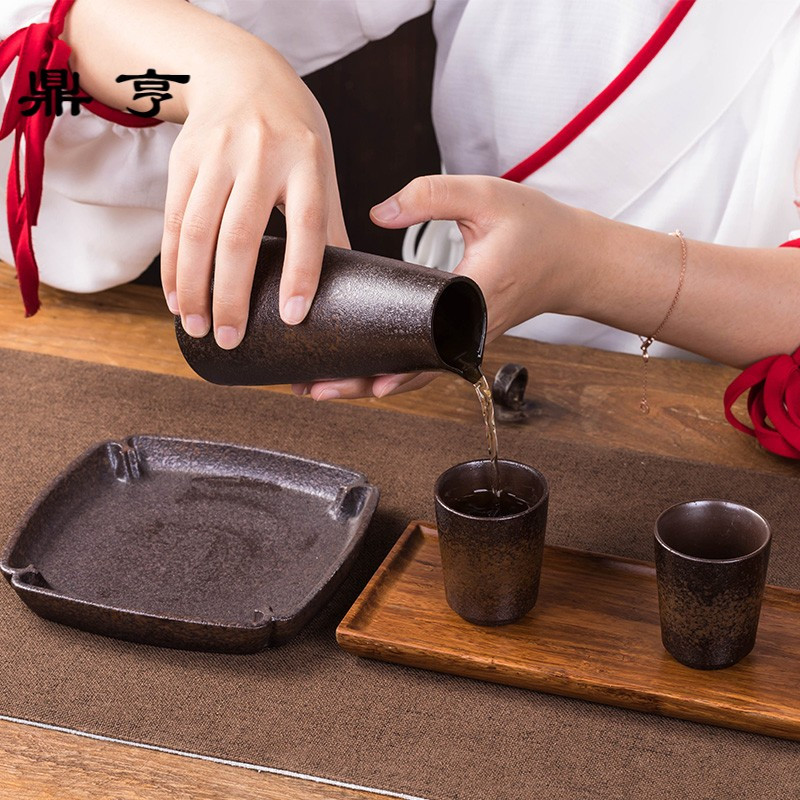 鼎亨日式酒杯陶瓷分酒器酒具套装复古家用半斤清酒壶烈酒黄酒杯小