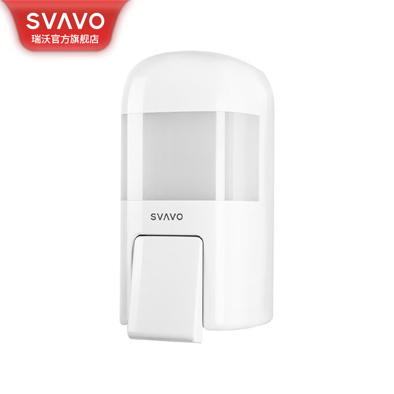 瑞沃(SVAVO)手动皂液器壁挂式泡沫自动洗手机卫生间洗手液瓶家用感应洗手液器 ZM-053白+透明【手动款/免打孔】