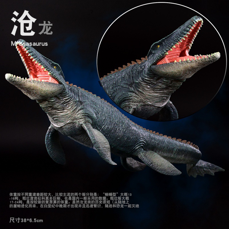 恐龙模型玩具沧龙模型海洋生物模型苍龙克柔龙巨齿鲨儿童益智科普 深海沧龙默认