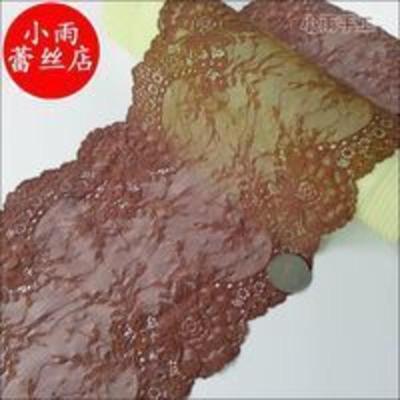 1件2米 宽17.5厘米咖啡棕色弹力蕾丝花边辅料 可加长接裙边 1件2米 宽17.5厘米咖啡棕色弹力蕾丝花边辅料 可加长