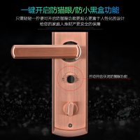 SHZ SH-101P日本神護者指纹锁家用防盗门智能锁指纹密码锁指纹密码电子锁家用指纹锁钛黑色配圆柱锁体指导安、装