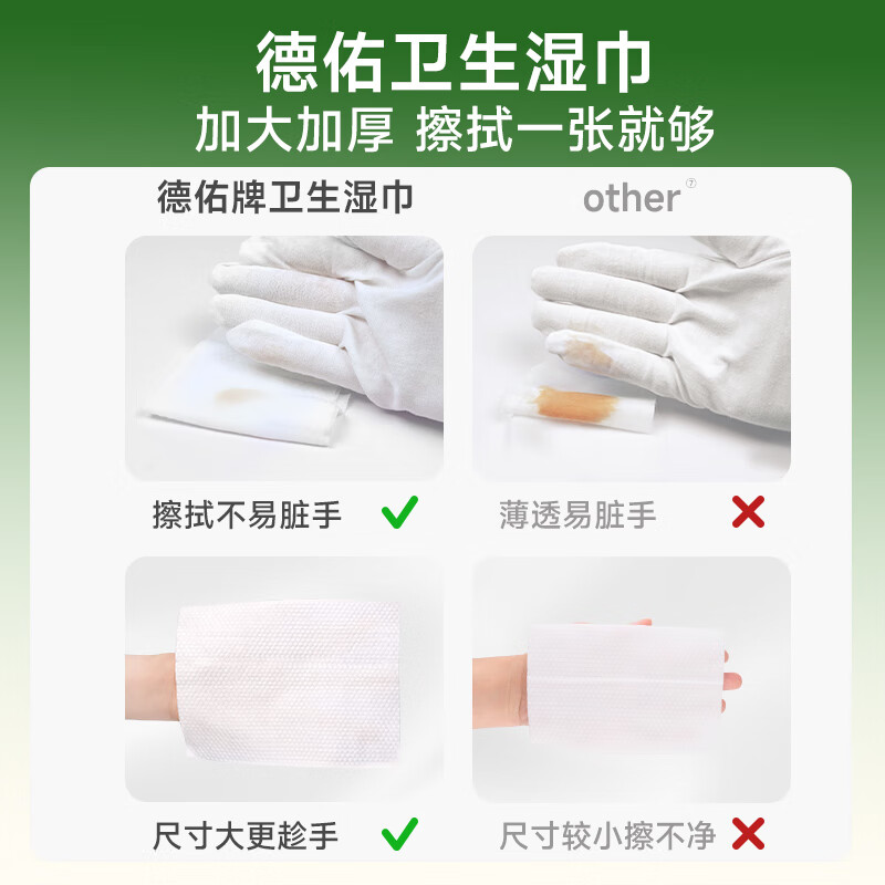 德佑卫生湿巾A版 80片/包(3包/组)高清大图