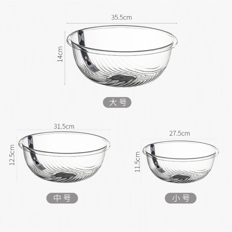 嘉创优品 加厚透明塑料洗脚盆洗衣盆学生宿舍水盆 中号高清大图