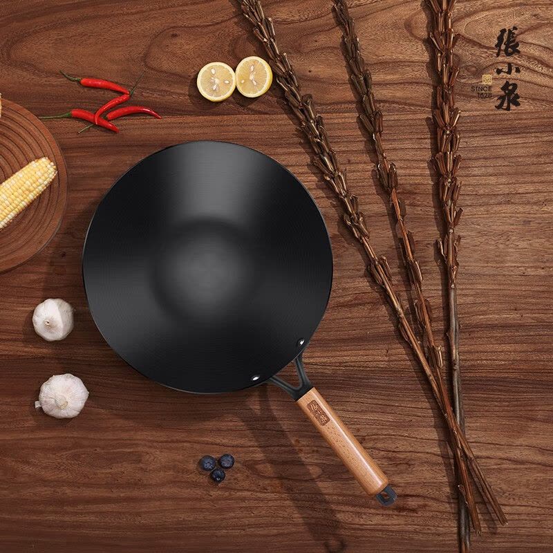 张小泉 炒锅 锅具 无涂层锅具真不锈精铁炒锅燃气专用炒菜锅 铁锅 C31780100古法精旋铁锅 32cm图片