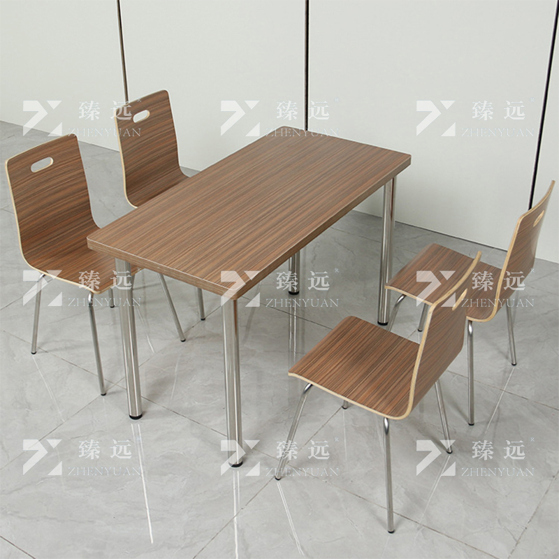 臻远 ZY4040836 餐桌椅组合学校食堂桌椅一桌四椅高清大图
