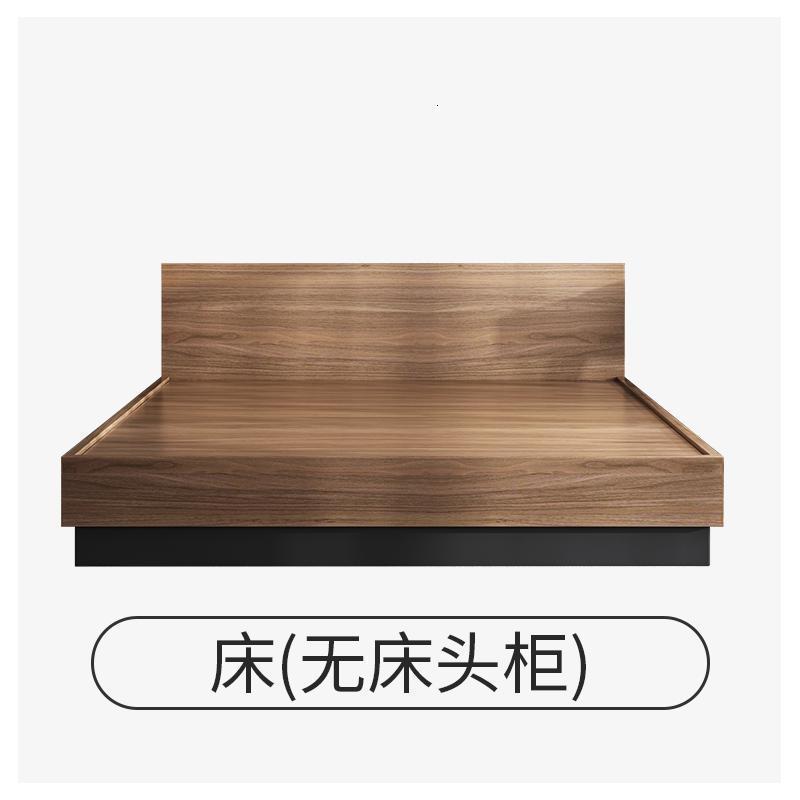 森美人北欧床现代简约储物床日式榻榻米板式双人床1.8米床酒店主卧矮床高清大图