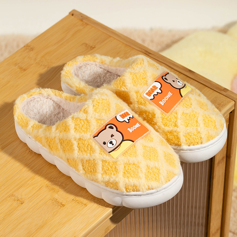 2024新款冬季棉拖鞋女居家厚底防滑加绒保暖外穿情侣毛 毛棉拖鞋女高清大图