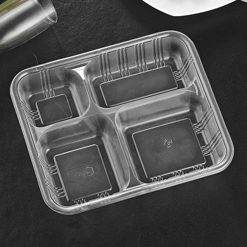 美威能 一次性饭盒十字四格 14902/箱高清大图