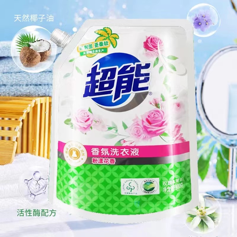 超能香氛洗衣液900g袋装(带出液口)