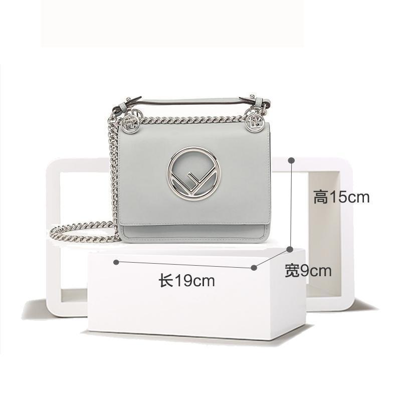 [直营]FENDI 芬迪 KAN I F系列女士金属F标迷你牛皮翻盖单肩包 斜挎包 手提包 女包