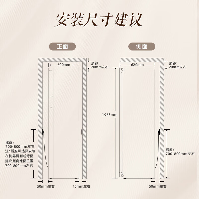 LG 精萃白不带熨斗SC5MSR40H衣物护理机升级自带高压蒸汽熨烫[5衣+1裤]烘干机高清大图