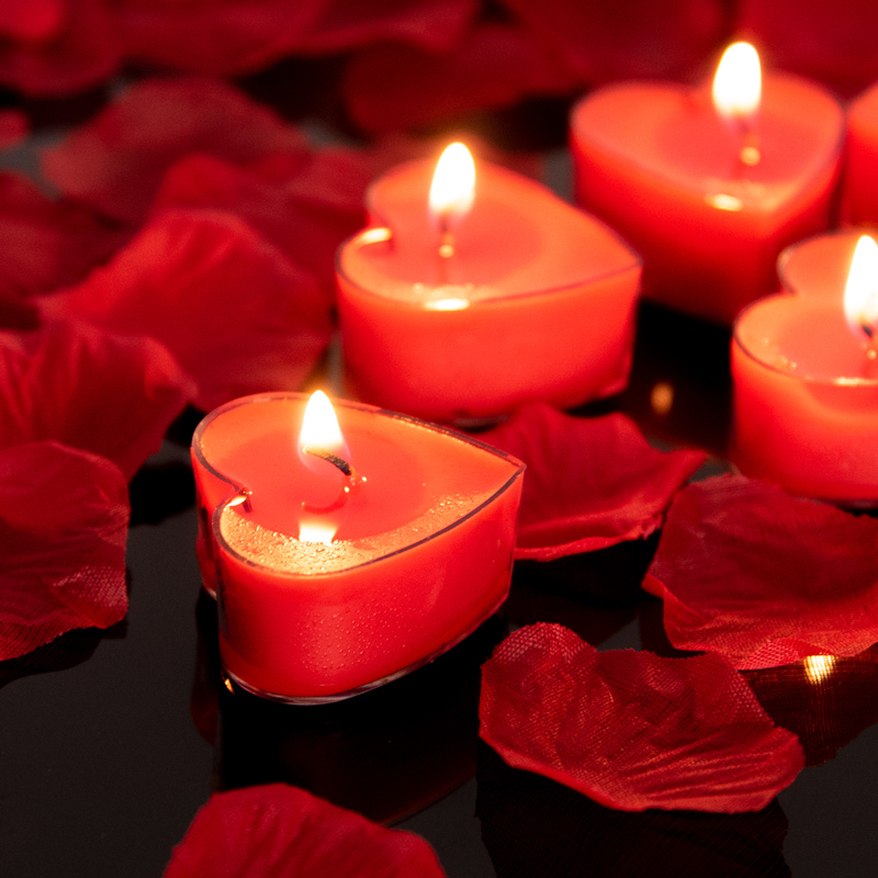 foojo心形蜡烛套装生日浪漫求婚布置表白婚庆蜡烛红色10只